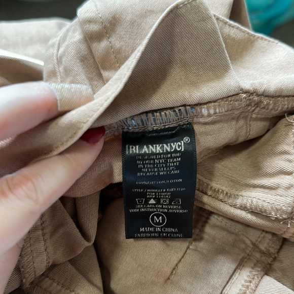 Blank NYC Paperbag Pants with Rope Belt in Tan Button Fly Sz M NEW - Picture 6 of 6